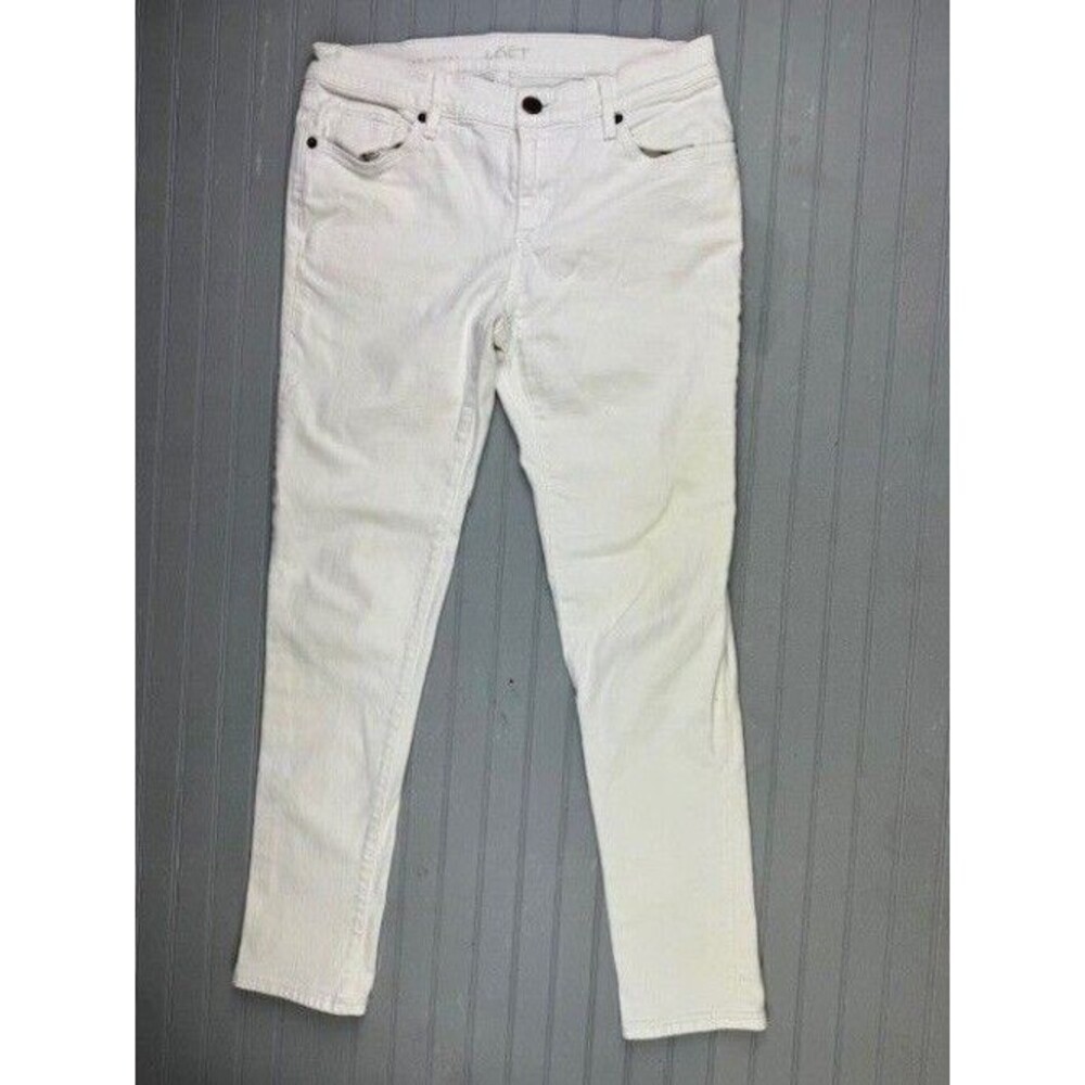 Loft Size 26 2p Petite Womens Jeans White Relaxed Skinny Low Rise Stretch